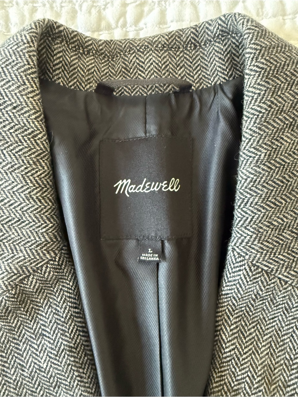 Madewell Wool Gray Herringbone Blazer - Picture 2 of 3